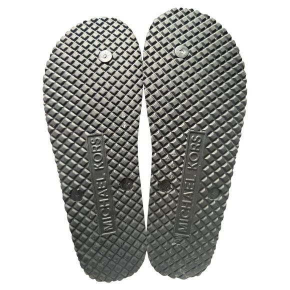 michael kors flip flops w 9 black beach shoes pool shoes summer spring vacation - Picture 2 of 4